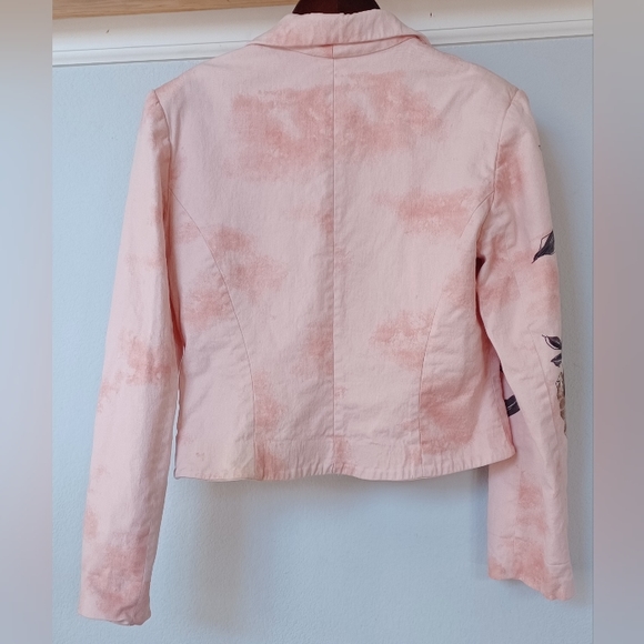 Lorena Conti floral blazer. Made in France, in pink, brown and black. Size M - Picture 4 of 6